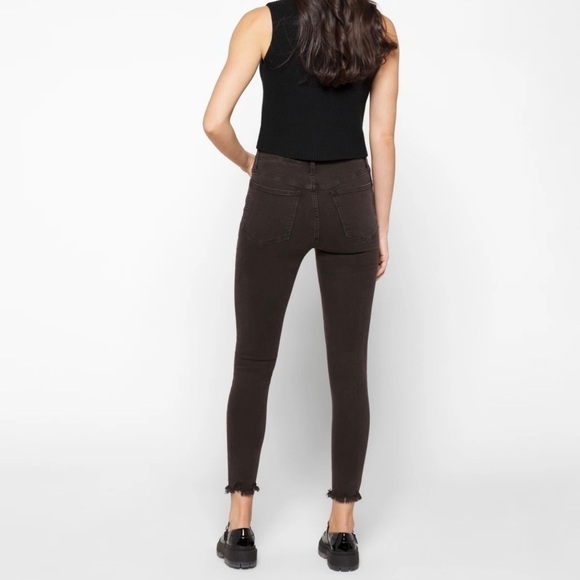 Madewell 9” Mid-Rise Skinny Black Jeans Button‎ Fly Raw Hem, Size 24 - Picture 11 of 15